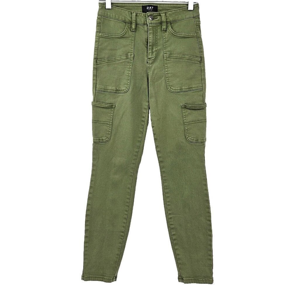 OAT New York High Rise Skinny Ankle Carpenter Jeans Army Green Women’s Size 25